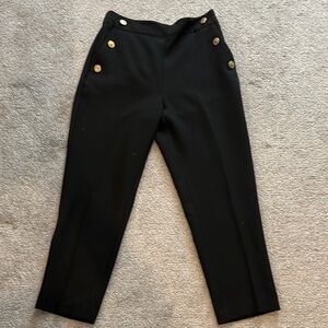 Zara Black Pants with Gold Buttons